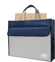 [Generic] File Business Briefcase Pouch, File Bag with Handle | A3 File Pouch Storage Tote Bag with Handle, Large Capacity Filing Holder Storage Organizer for Notebooks, Pens, Tickets, Magazines and More