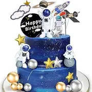 22Pcs Space Cake Topper, Space Cupcake Toppers Astronaut Theme Cake Decoration for Boy Sports Cake Topper Basketball Party Decorations Basketball Party Supplies (Astronaut)