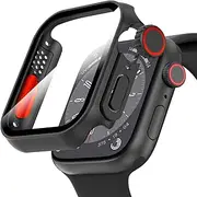 for Apple Watch 44mm Screen Protector Case, [ Looks Like Ultra Protector Case ] Tempered Glass Unique Design Case Cover for iWatch Series 6/5/4/Series SE 2 44mm (44mm)