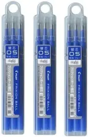 Pilot Frixion Ball Erasable Ink Refill Extra Fine 0.5mm - Pack of 3x3 Refills