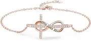 [ZIPPICE] Anklet 925 Silver for Women Infinity Sign Bracelet Anklet Cross Anklet Summer Beach Jewellery Gift for Women Adjustable Anklet 9 + 2 Inches (Rose Gold)