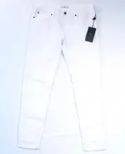 7 For All Mankind White Skinny All Over Patchwork Stretch Denim Jeans Women's
