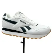 Reebok Harman Run Men's Classic Style Sneakers Size 10 White/Navy Blue Ortholite