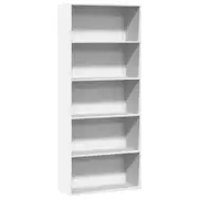 Book Cabinet White 80x30x189 cm Engineered Wood