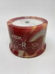 NEW SEALED TDK CD-R Data, 80 Minute, 700 MB, 52x 50-Pack Spindle ORIGINAL DISCS