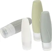 CRILSTYLEO 4pcs Silicone Travel Bottles for Toiletries Refillable Empty Containers Lightweight Durable Shampoo Dispensers for Travel Essentials