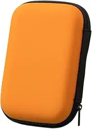 Hard Drive Case for 2.5 Inch External Hard Drives, Hard Drive Case, Portable HDD SSD Case with Inner Compartments, Mesh Pockets, Robust Shockproof Case, Hard Travel Carry Case, Orange Colour