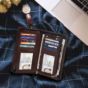 Leatherboss Genuine Leather Checkbook Cover with Credit Card Holder