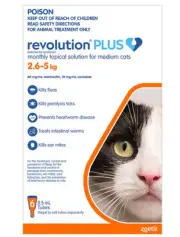 **SPECIAL* Bonus 2 FREE doses - Revolution Plus for Cats 2.6-5kg Orange - 6 pack