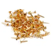 Gold Paper Fasteners Mini Brads Pattern Clips Round Head Clips for School Office