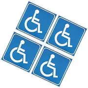 [ULTECHNOVO] Wheelchair Signage 4 Pack Adhesive Decals Disabled Wheelchair Symbol for Vehicle Building