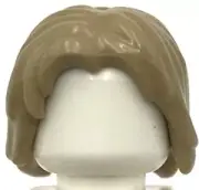 Lego New Dark Tan Minifigure Hair Mid-Length Tousled with Center Part Piece