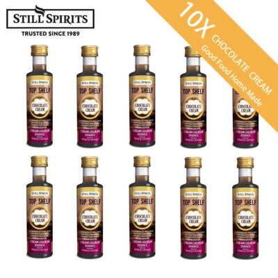 10 x Still Spirits Top Shelf Chocolate Cream Liqueurs Flavouring Essences 50ml