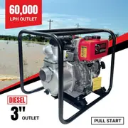 BBT 3" Diesel High Volume Transfer Water Pump - 6hp Pullstart