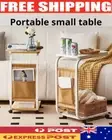 Portable Bedside & Sofa Side Table – Storage Rack & Moveable Trolley