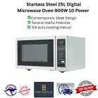 25L Digital Microwave Oven 900W 10 Power Level Child Safety Lock 6 Auto Cook Set