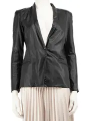 Black Lamb Leather Blazer
