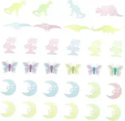 Toyvian 3D Stereo Luminous Wall Stickers Boys and Girls Decor Wall Decal Double-Sided Tape for Home