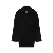 [Max Mara] Max Mara-Black Wool Rebus Coat-Donna 34 IT