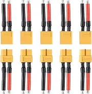 DIANN 5 Pairs XT60 Plug Female and Male Connector with 12AWG Silicon Wire for RC Lipo Battery Cable Drone