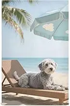 Amooorous Relaxed Dog Beach decorativea cup kitchen towels terry cloth dish towel (prop2) style reusable country toallas para cocina 28x18in set of 6