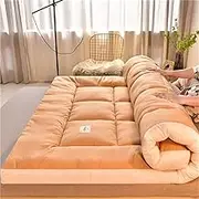 YXCMD Japanese Folding Mattress Futon Floor Mattress Soft Japanese Tatami Mattress, Double/Quilted/Single Futon Mattress，Portable Roll Up Mattress Folding Sleeping Bed Pad(Camel,1.5x2.0m)