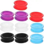 LIFKOME 10pcs Colorful Silicone Scissor Tip Covers for Hairdressing Pet Grooming Comfortable Protection Finger Rings Prevents Injuries Reduces Fatigue Suitable for Various Scissors
