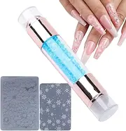 Nail Stamper Tool - Home Stamping Pens | Double Ended Design Rhinestone Embellished Stamping Pens Kit for Women Salon Home Practice Use