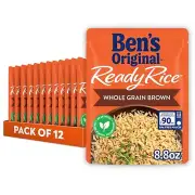 BEN'S ORIGINAL Ready Rice Whole Grain Brown Rice Easy Dinner Side 8.8 OZ Pouc...