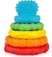 Baby Einstein Stack & Teethe Multi-Textured Easy-to-Grasp 5-Piece Teether Toy Set, Ages 3 Months +