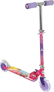 Disney Princess Kids Scooter for Girls and Boys - Folding Inline 2 Wheel Scooter - Boys Scooter and Girls Scooter - Adjustable Light Up Scooter - Two Wheel Scooter Wheels Light Up - 58x30x80cm