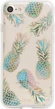 Apple iPhone SE 2nd gen 8/7/6s/6 Clear Coat Case Liana Teal Pineapple Brand New