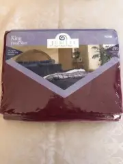 Jubilee Soft Percale King Fitted Sheet Wine Made in USA, Brand New! PRICE REDUCE