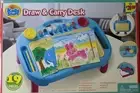 KIDS STUFF DRAW & CARRY BLUE DESK - Adjustable Mini Art Studio 19 PIECES - NEW!!