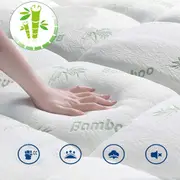 1000GSM New Bamboo Pillowtop Mattress Topper Bed Matress Protector Queen Size