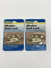 Safety 1st Window Sash Clamp Lock 7512 - Lot Of Two- Brass Finish NOS New