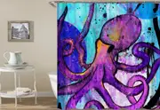 Purple Octopus Painting Shower Curtain