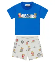 [Moschino Kids] Moschino Kids Baby printed cotton T-shirt and shorts set M 3-6 blue