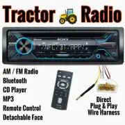 Sony Direct Plug & Play LS 12V Tractor Radio AM FM Bluetooth USB Harness + more