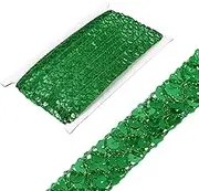 uxcell 2cm x 6m Sequins Trim Flat Sequin Paillette Ribbon Strip Braid for Crafts, Embellishments, DIY Sewing Costume Green