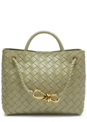Bottega Veneta Andiamo Intrecciato Small Leather top Handle bag - Taupe One Size