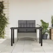 Outdoor Dining Set Table and Chairs with Cushions Grey Poly Rattan vidaXL