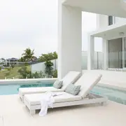 Santorini Aluminium Sun Lounge Set with Sunbrella Cushion - Outdoor Sun Lounges