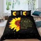 Bedding Set Outer Space Blossom Flowers Decor Duvet Cover for Kids Girls Yellow