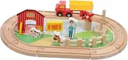 Yardwe Boys and Girls Train Track Toy Piece Wooden Train Set Educational Toys for Toddlers Inspired Safe Wooden Plaything