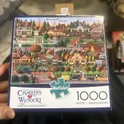 New Charles Wysocki LABOR DAY IN BUNGELOWVILLE Puzzle 1000 Pcs Buffalo Games