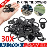 30PCS Heavy Duty D-Ring Tie Downs Stainless Steel Anchor Point Black Universal
