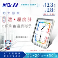 在飛比找PChome24h購物優惠-【N Dr.AV聖岡科技】方型超大面板溫濕度計、溫度計、指針