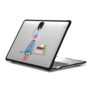 MacBook Pro 13-inch (M1 / M2 / Intel) Impact Case Bookshelf Chic (Fashion Illustration MacBook case, Girl Reading, Natural Hair)