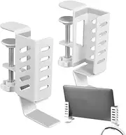 Side Desk Laptop Organizer | Vertical Storage Rack Desk Side Mount Laptop Holder | Clamp-On Desk Shelf for Laptop Heat Dissipation for Newspapers, Books